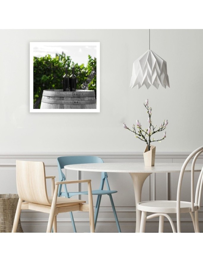 Stylish Canvas prints for the home - Wine bottles on a barrel | FEEBY