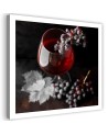 Canvas print for the kitchen - Wine glass and grapes | FEEBY