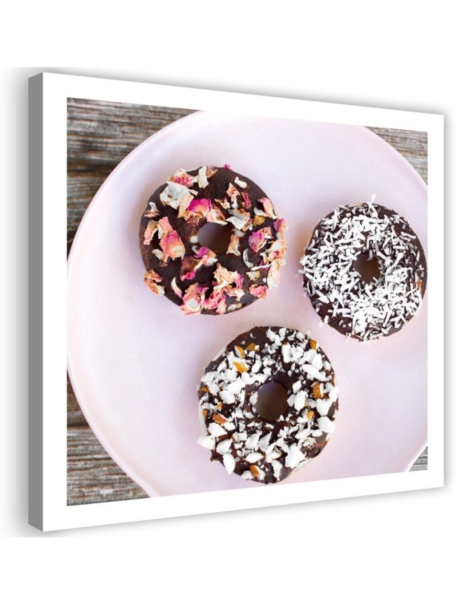 Modern canvas painting - Donats on a plate | FEEBY
