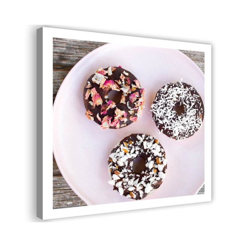Modern canvas painting - Donats on a plate | FEEBY