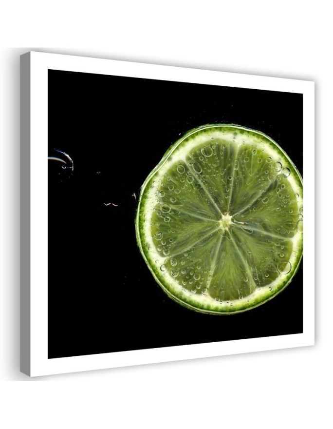 Wall art painting for the kitchen - Slice of lime geen| FEEBY