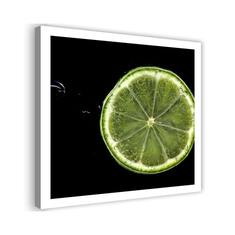Wall art painting for the kitchen - Slice of lime geen| FEEBY