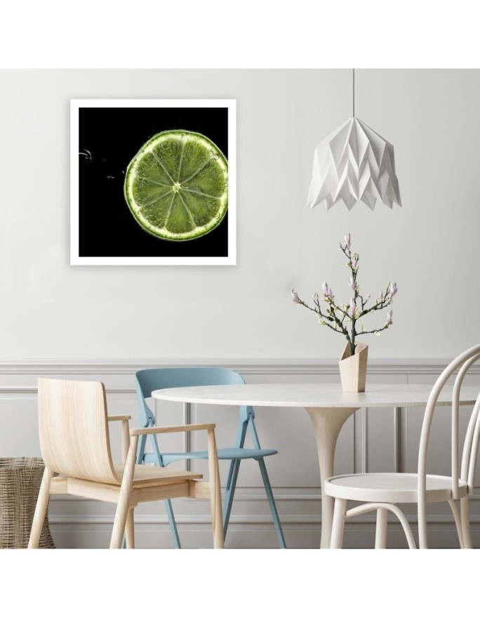 Wall art painting for the kitchen - Slice of lime geen| FEEBY