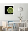 Wall art painting for the kitchen - Slice of lime geen| FEEBY