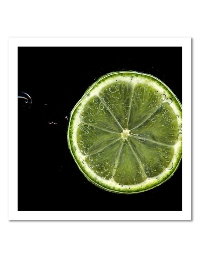 Wall art painting for the kitchen - Slice of lime geen| FEEBY