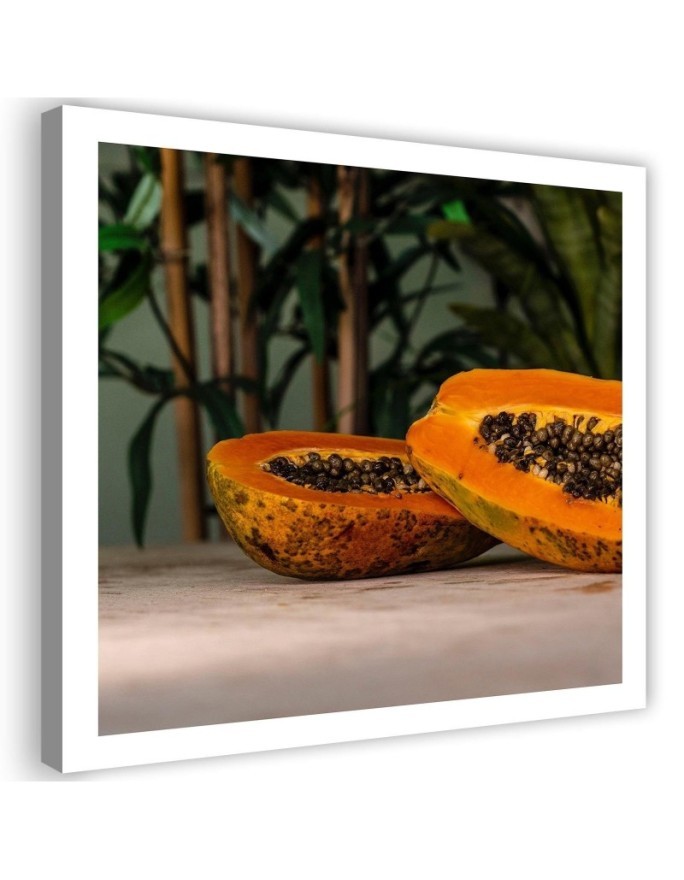 Wall art painting for the kitchen - Two halves of papaya | FEEBY