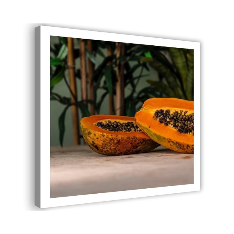 Wall art painting for the kitchen - Two halves of papaya | FEEBY