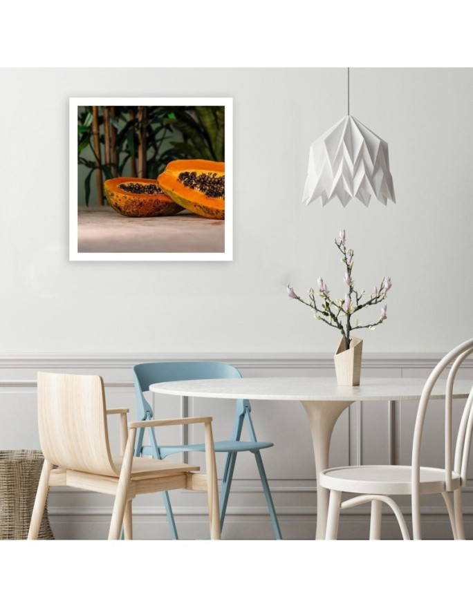Wall art painting for the kitchen - Two halves of papaya | FEEBY