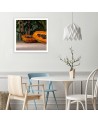Wall art painting for the kitchen - Two halves of papaya | FEEBY