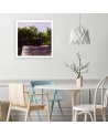 Canvas prints for the kitchen - Wine bottles and wooden barrel | FEEBY