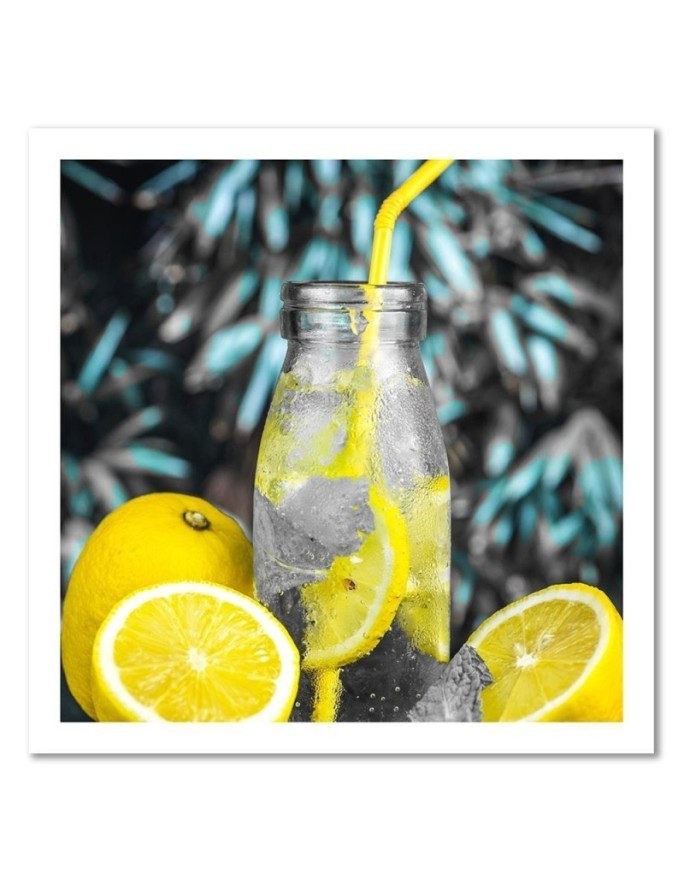 Modern canvas painting - Beverage and lemons | FEEBY
