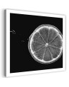 Wall art painting for kitchen - Lemon slice black and white | FEEBY