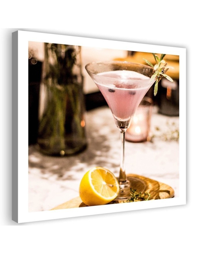 Designer Canvas prints for the home - Glass with pink drink | FEEBY