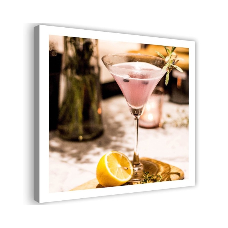 Designer Canvas prints for the home - Glass with pink drink | FEEBY