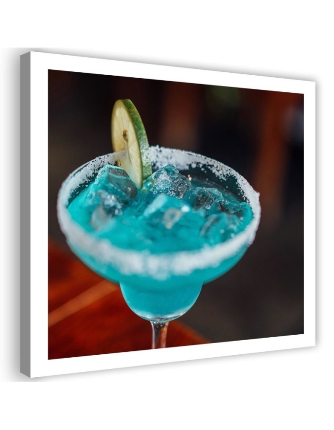 Canvas prints idea for the kitchen - Glass with blue drink | FEEBY
