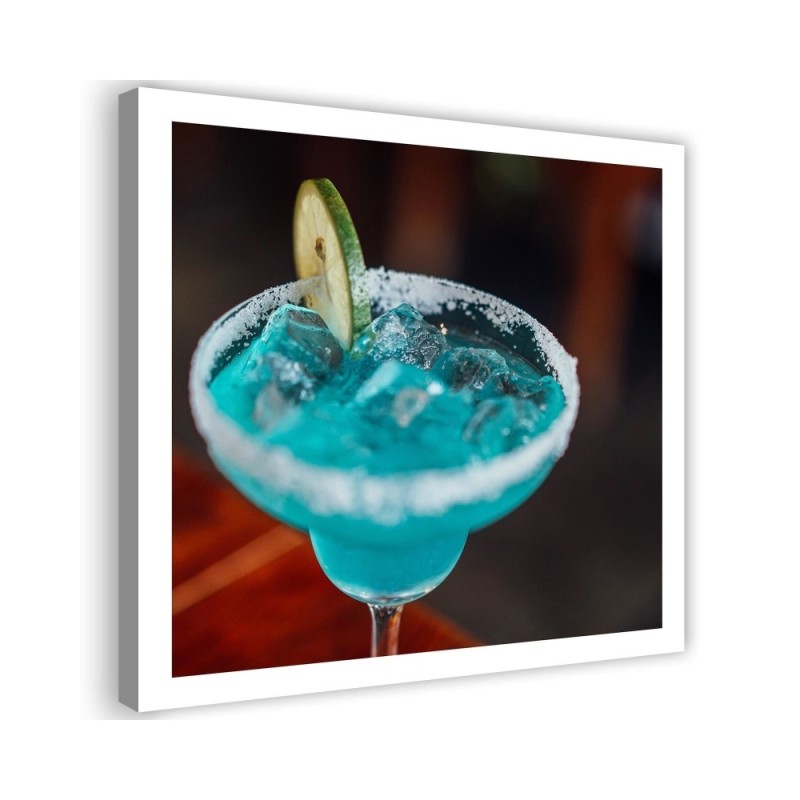 Canvas prints idea for the kitchen - Glass with blue drink | FEEBY