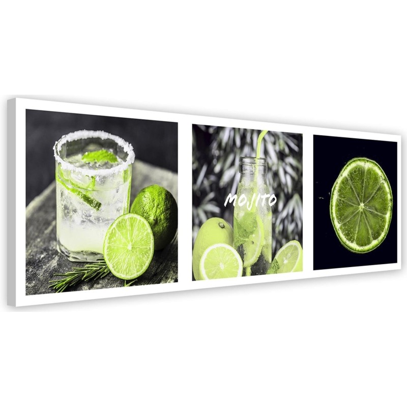 Wall art painting for dining room - Green lemon set | FEEBY