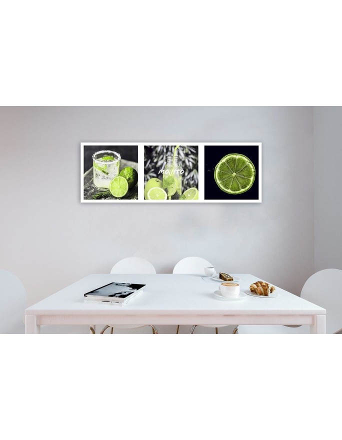 Wall art painting for dining room - Green lemon set | FEEBY