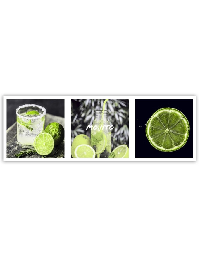 Wall art painting for dining room - Green lemon set | FEEBY