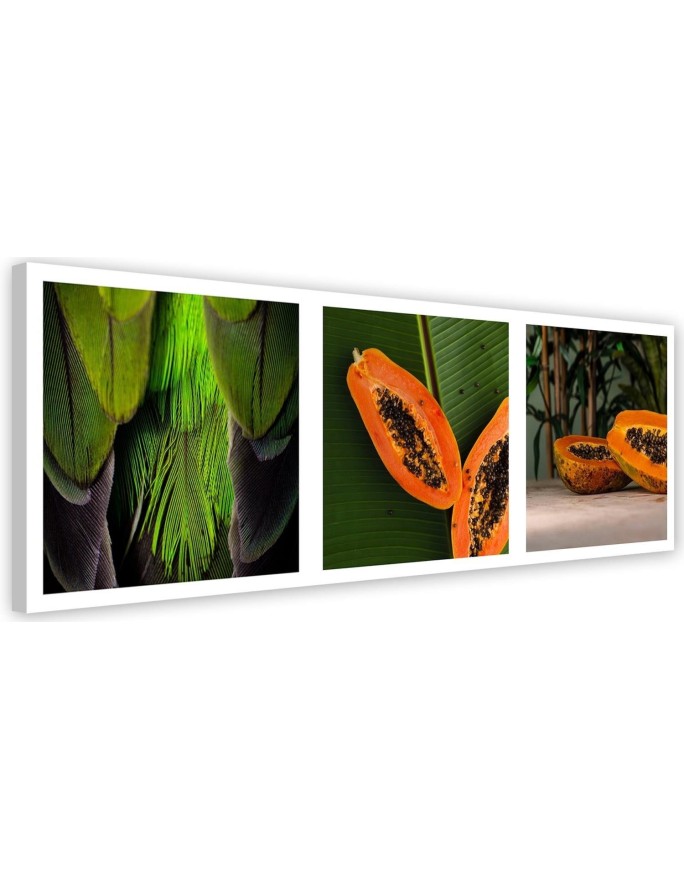 Canvas prints for kitchen or dining room - Juicy papaya set | FEEBY