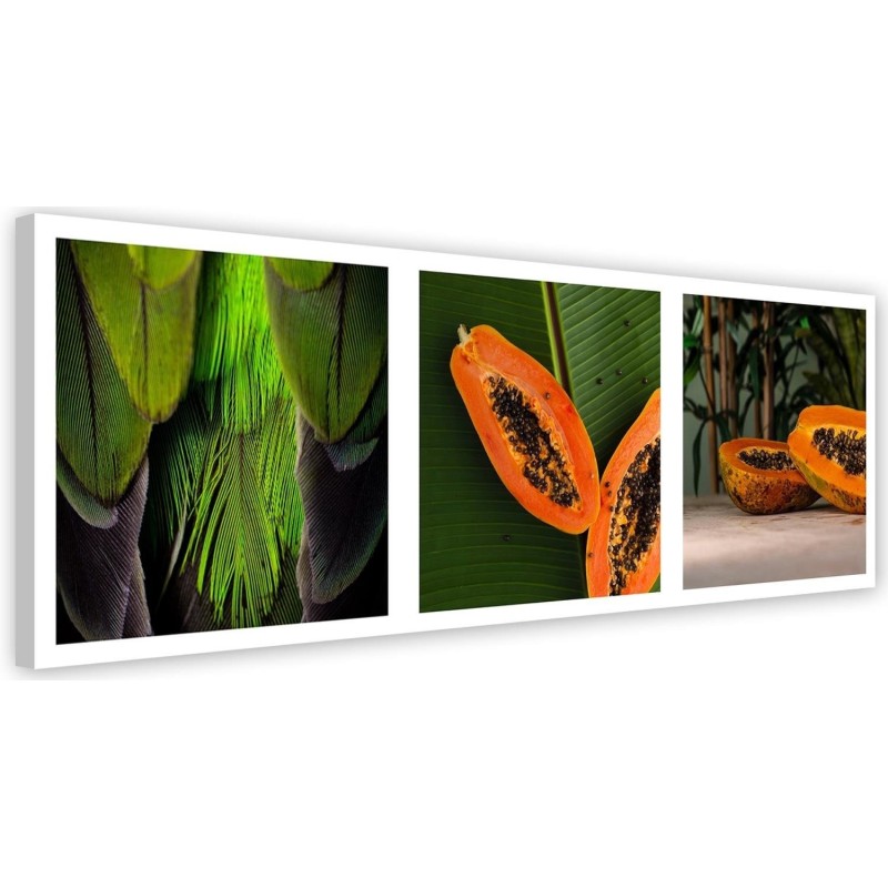 Canvas prints for kitchen or dining room - Juicy papaya set | FEEBY