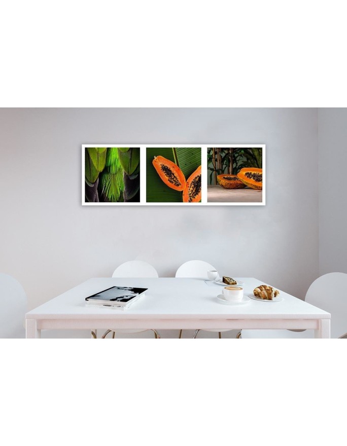 Canvas prints for kitchen or dining room - Juicy papaya set | FEEBY