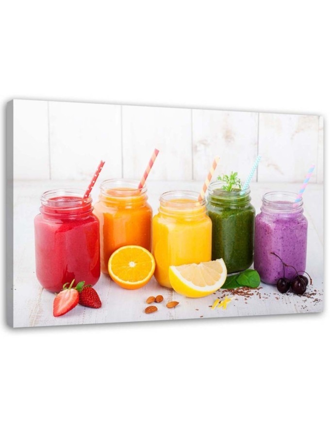 Decorative Canvas painting for kitchen - Healthy fruit cocktails | FEEBY