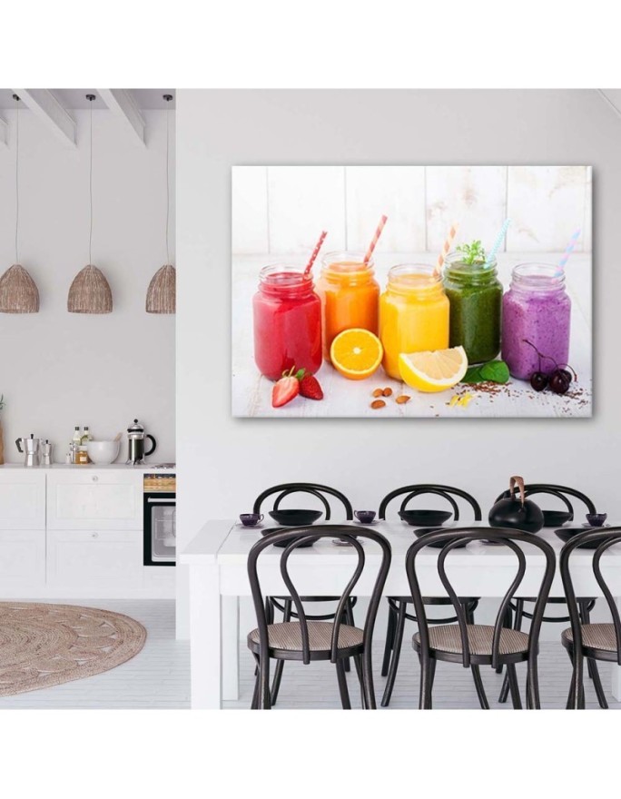 Decorative Canvas painting for kitchen - Healthy fruit cocktails | FEEBY