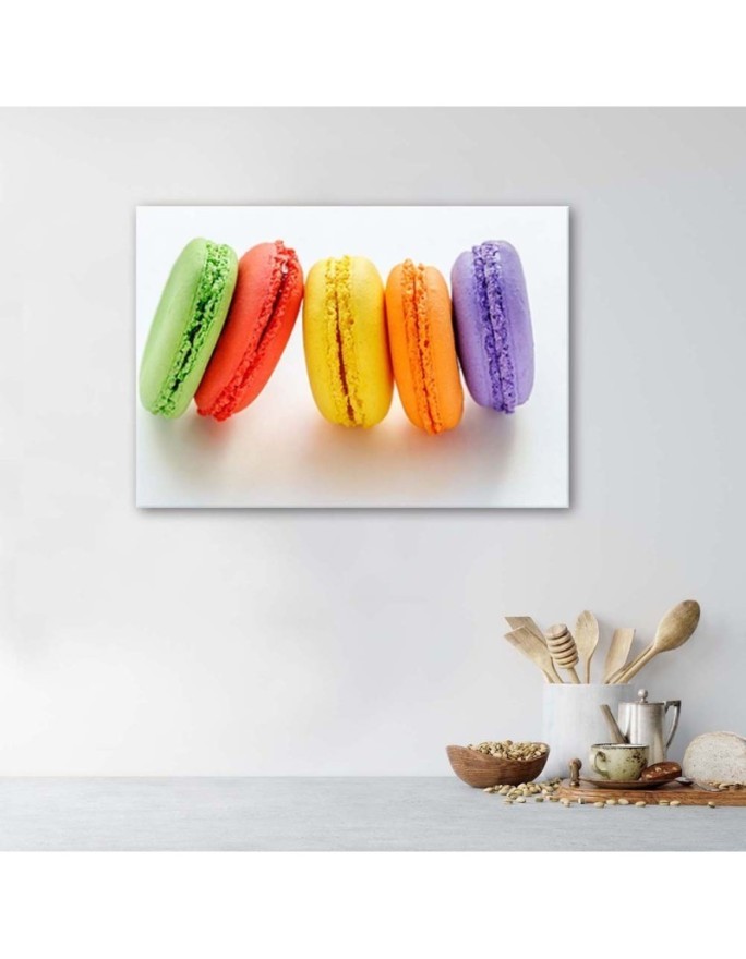 Modern Canvas painting for the kitchen - French macarons | FEEBY