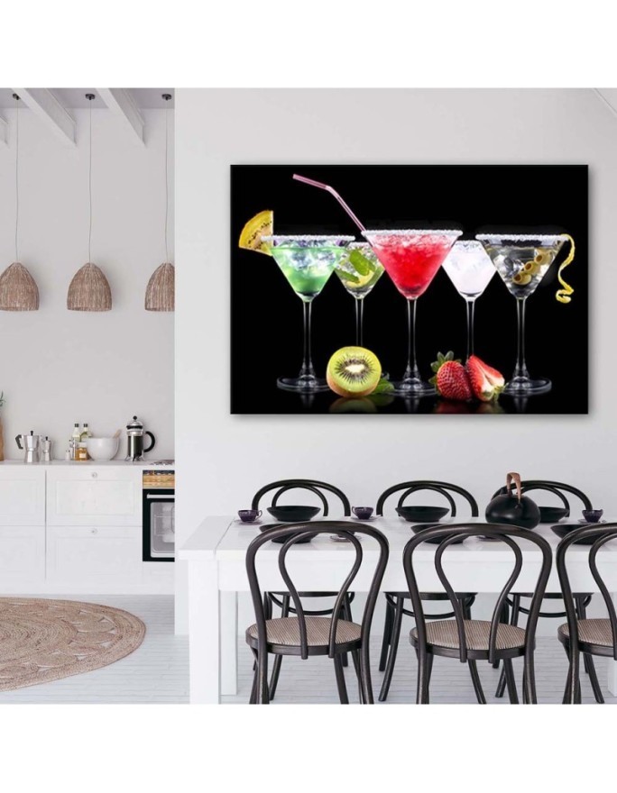 Wall art painting for bar or pub - Colourful drinks and fruits | FEEBY