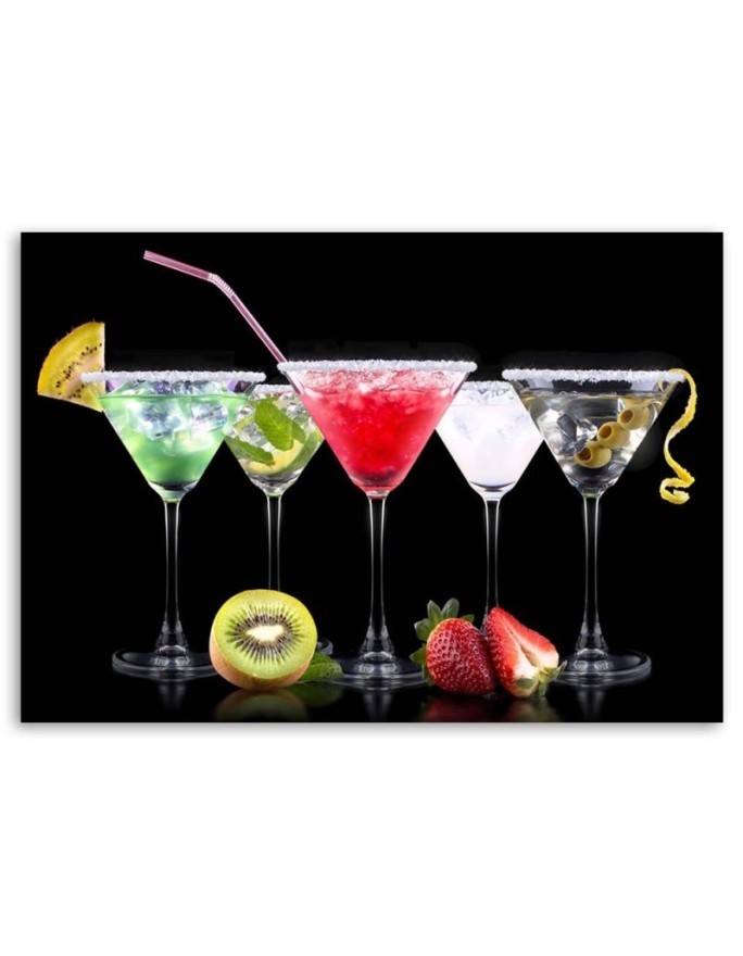Wall art painting for bar or pub - Colourful drinks and fruits | FEEBY