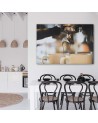 Pictures on Canvas for the kitchen - Fresh coffee from the coffee machine | FEEBY