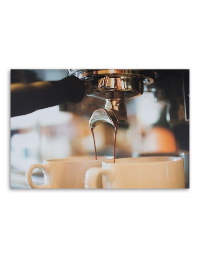 Pictures on Canvas for the kitchen - Fresh coffee from the coffee machine | FEEBY
