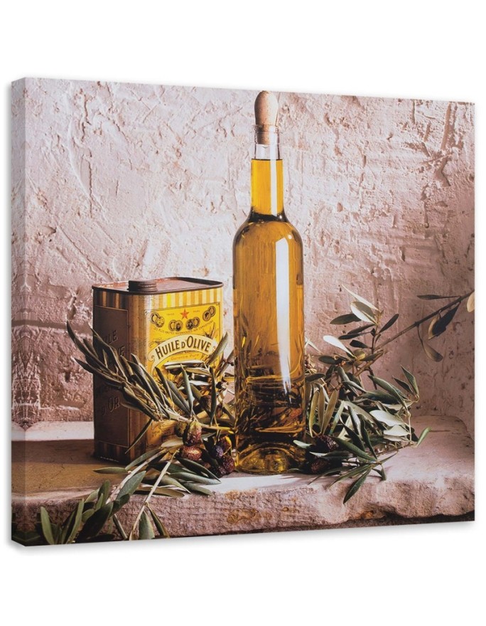 Canvas print Olive oil on a...