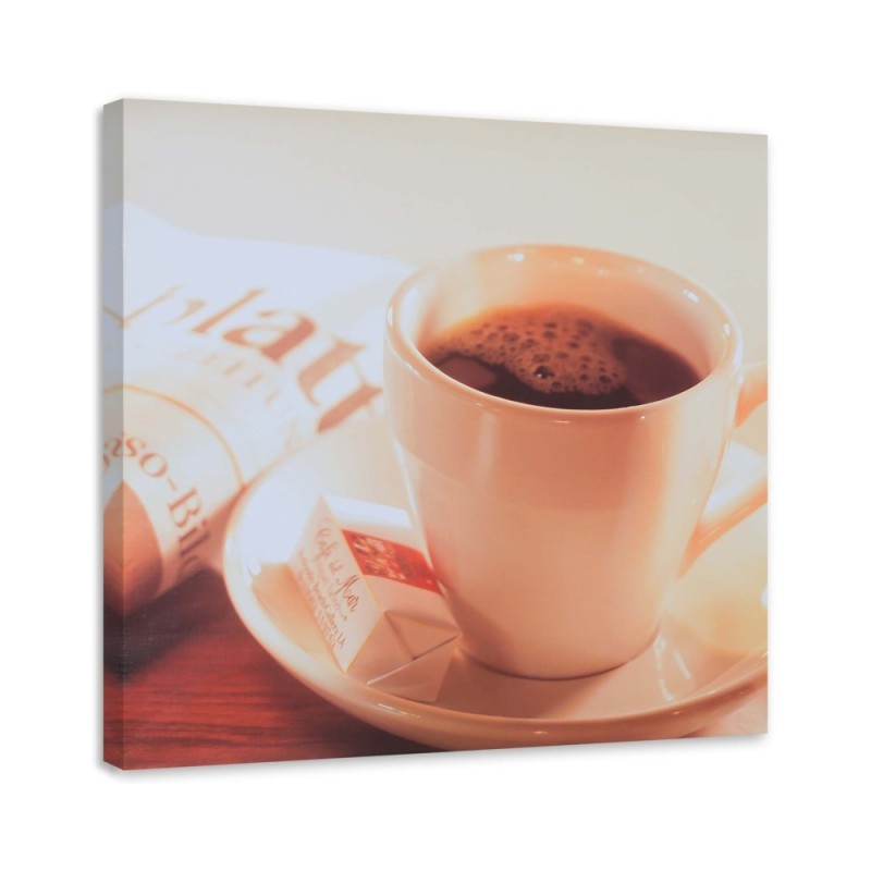 Stylish Canvas paintings for the kitchen - Coffee in a white cup | FEEBY
