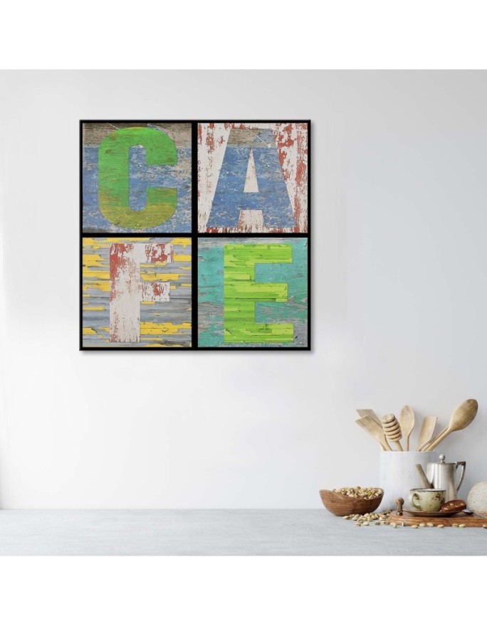 Designer Canvas paintings for the kitchen - Café quotes collage | FEEBY