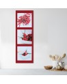 Canvas print - Red chilli peppers on a red background | FEEBY