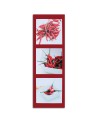 Canvas print - Red chilli peppers on a red background | FEEBY