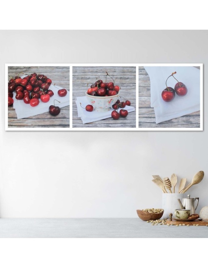 Decorative Canvas prints for kitchen - Juicy cherries | FEEBY