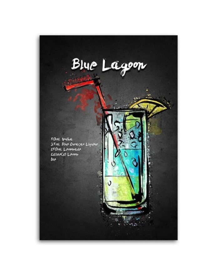 Canvas prints for bar or pub - Blue lagoon cocktail Gab Fernando | FEEBY