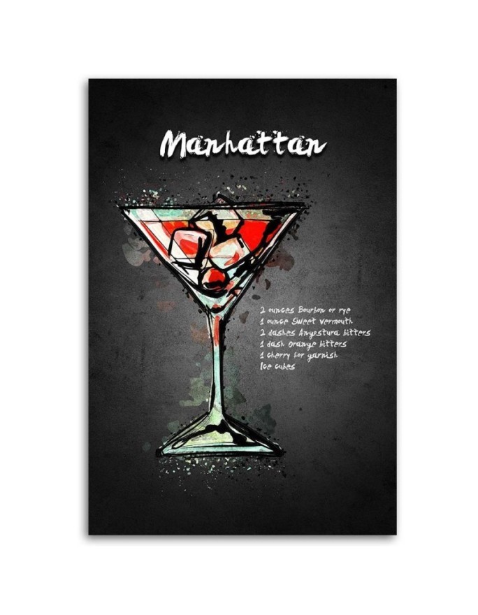 Canvas prints for bar or pub - Manhattan cocktail Gab Fernando | FEEBY