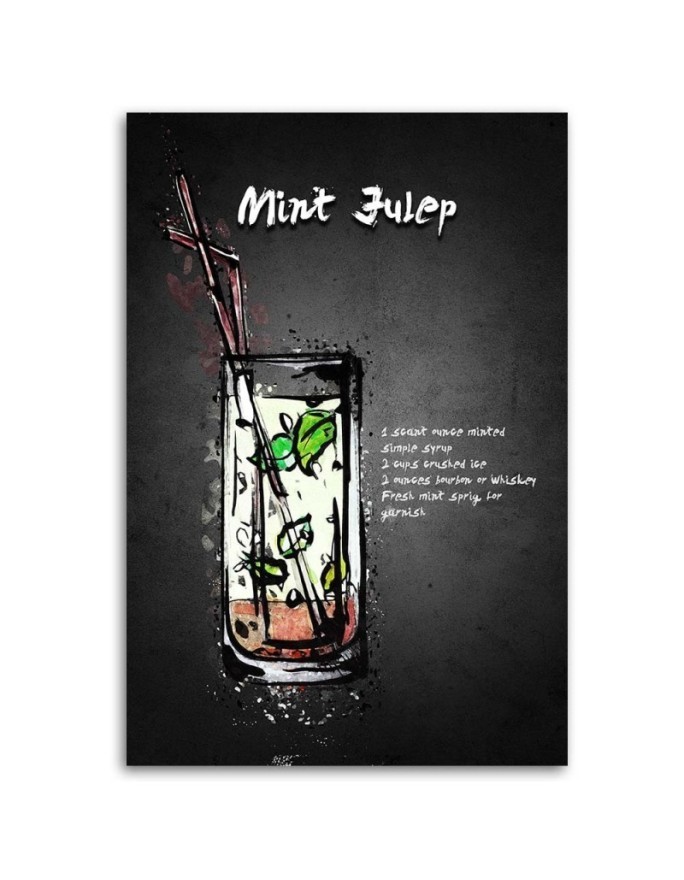 Canvas prints for bar or pub - Mint julep cocktail Gab Fernando | FEEBY