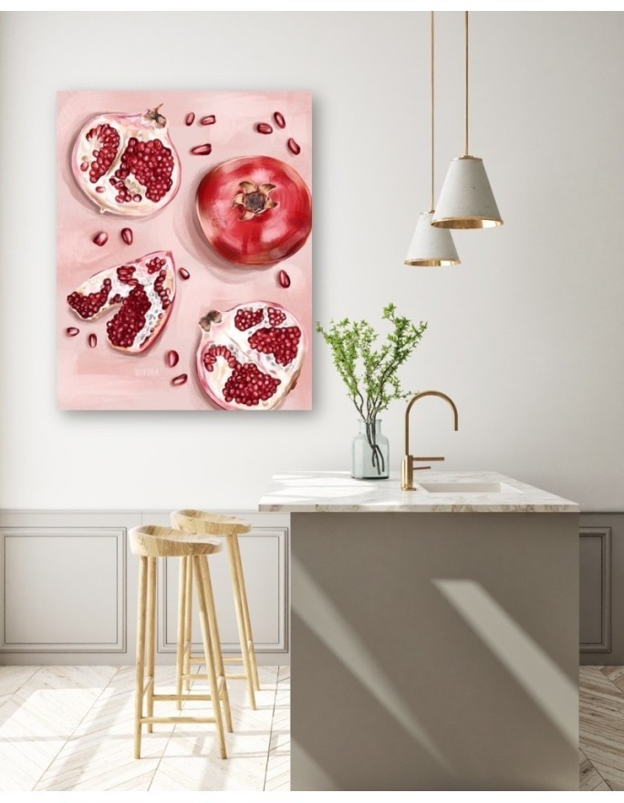 Canvas prints for the kitchen - Red pomegranate fruit Svetrinka.art | FEEBY