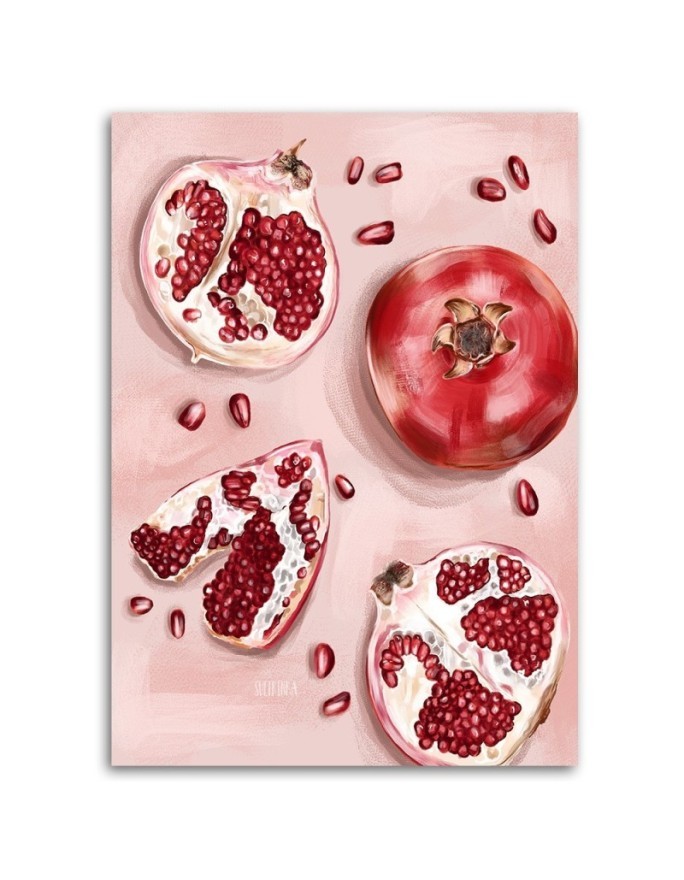 Canvas prints for the kitchen - Red pomegranate fruit Svetrinka.art | FEEBY