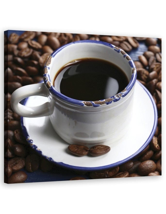 Decorative Canvas prints for the kitchen - Black coffee cup | FEEBY