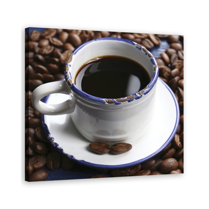 Decorative Canvas prints for the kitchen - Black coffee cup | FEEBY