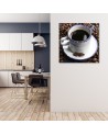 Decorative Canvas prints for the kitchen - Black coffee cup | FEEBY