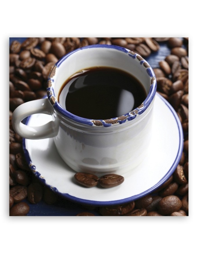 Decorative Canvas prints for the kitchen - Black coffee cup | FEEBY