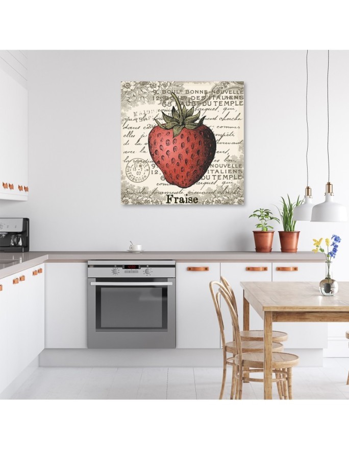 Canvas painting for kitchen - Strawberry vintage | FEEBY
