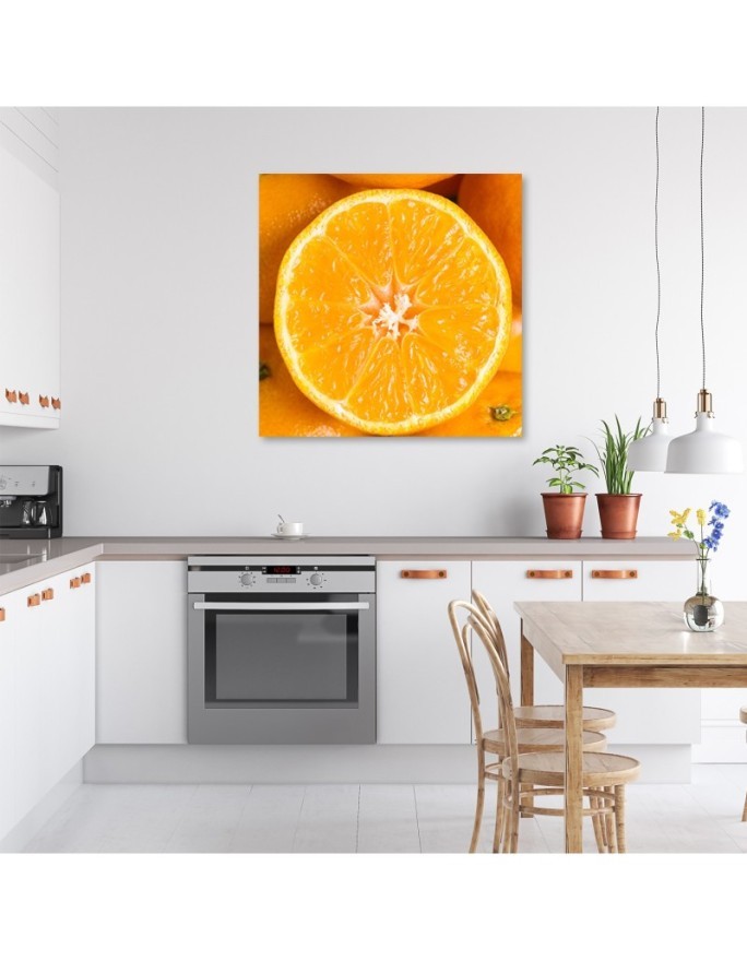 Orange macro - Canvas print for kitchen | FEEBY
